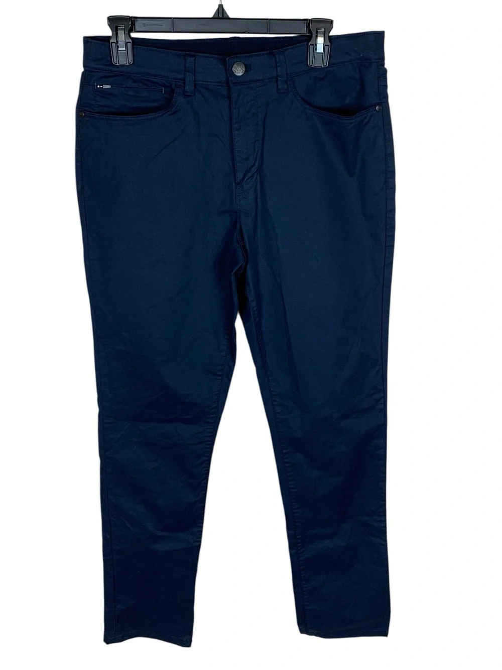 Men's English Laundry Navy Blue Flat Front Straight Leg Tech Pants Size 32X34
